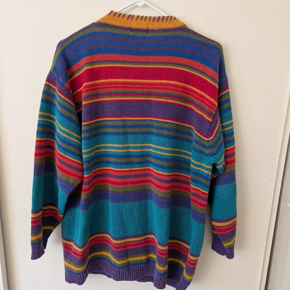 Vintage Napa Valley Womens Large Striped Cardigan Academia Eclectic Grandma - Picture 5 of 6